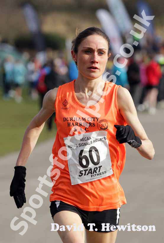 Rosie Smith (Durham City) first leg of the Royal Signals Road Relay, Hetton Lyons Park.